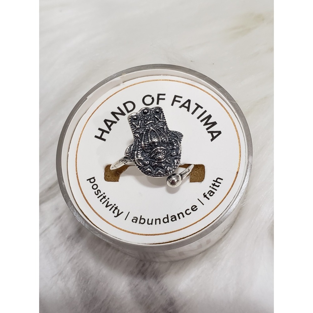 NEW ALEX‎ AND ANI THE HAND OF FATIMA STERLING SILVER ADJUSTABLE RING